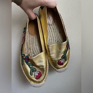 Gucci Leather Flora Embroidered Espadrilles